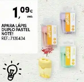 Continente Apara Lápis Duplo Pastel Note! promoção