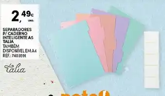 Continente Separadores P/ Caderno Inteligente A5 Talia promoção