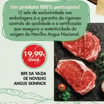 Pingo Doce Bife da Vazia de Novilho Angus Skinpack promoção