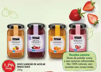 Pingo Doce Doce S/ Adição de Açúcar Pingo Doce 245g promoção