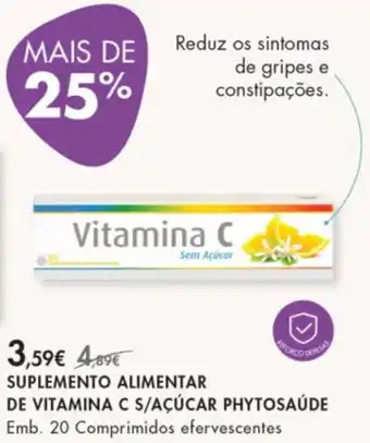 Pingo Doce Suplemento Alimentar de Vitamina C S/Açúcar Phytosaúde 20 Comprimidos promoção