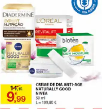 E.Leclerc Creme de Dia Anti-Age Naturally Good Nivea 50ml promoção