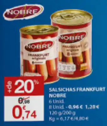E.Leclerc Salsichas Frankfurt Nobre 6 Unid promoção