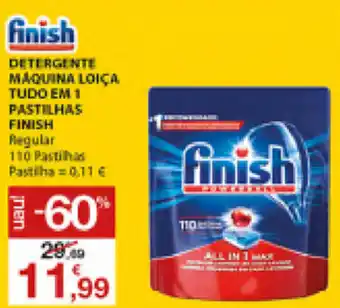 E.Leclerc Detergente Máquina Loiça Tudo em 1 Pastilhas FInish 110 Pastilhas promoção