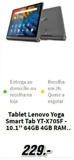 MediaMarkt Tablet Lenovo Yoga Smart Tab YT-X705F-10.1" 64GB 4GB RAM promoção
