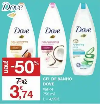 E.Leclerc Gel de Banho Dove 750ml promoção