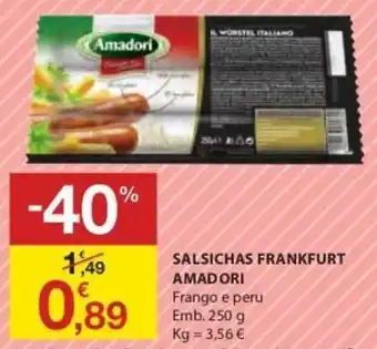 E.Leclerc Salsichas Frankfurt Amadori 250g promoção
