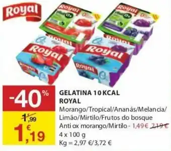 E.Leclerc Gelatina 10KCAL Royal 4x100g promoção