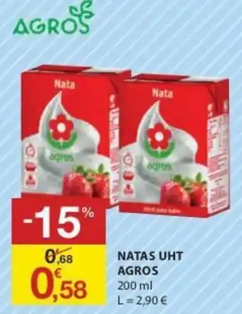 E.Leclerc Natas UHT Agros 200ml promoção