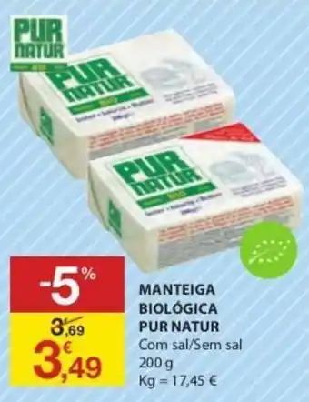 E.Leclerc Manteiga Biológica Pur Natur 200g promoção