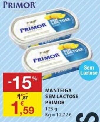 Manteiga Sem Lactose Primor 125g