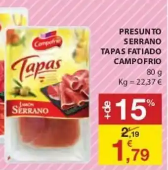 E.Leclerc Presunto Serrano Tapas Fatiado Campofrio 80g promoção