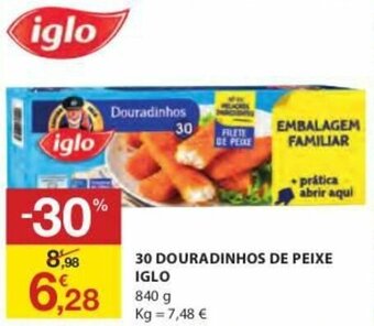 E.Leclerc 30 Douradinhos de Peixe Iglo 840g promoção