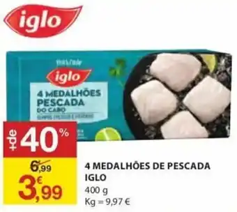 E.Leclerc 4 Medalhões de Pescada Iglo 400g promoção