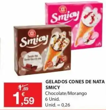 E.Leclerc Gelados Cones de Nata Smicy 6 Unid promoção