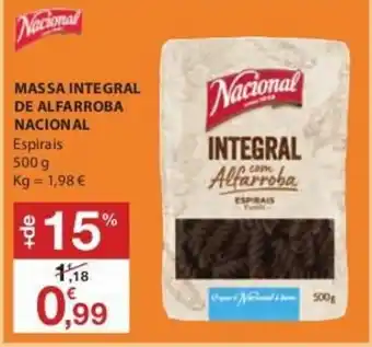 Massa Integral de Alfarroba Nacional 500g