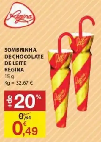 E.Leclerc Sombrinha de Chocolate de Leite Regina 15g promoção