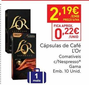 Recheio Cápsulas de café l'or promoção