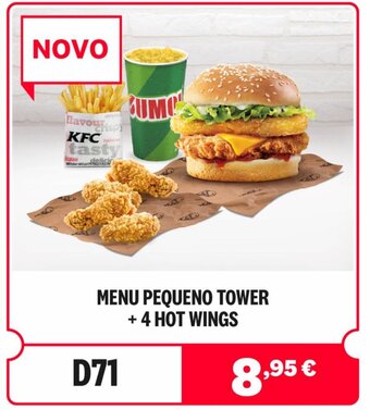 MENU PEQUENO TOWER + 4 HOT WINGS