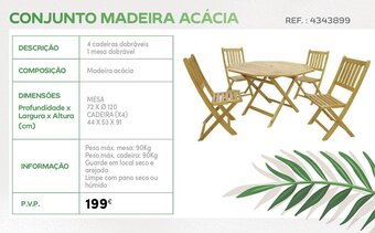 Continente CONJUNTO MADEIRA ACÁCIA promoção