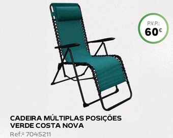 Continente CADEIRA MÚLTIPLAS POSIÇÕES VERDE COSTA NOVA promoção
