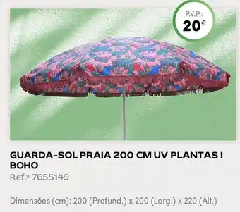 Continente GUARDA-SOL PRAIA 200 CM UV PLANTAS I BOHO promoção