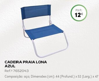 Continente CADEIRA PRAIA LONA AZUL promoção