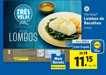 Lidl Três Velas Lombos de Bacalhau Emb. 800 g promoção