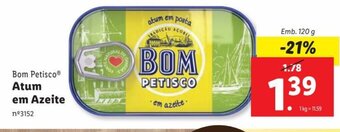 Lidl Bom Petisco Atum em Azeite Emb. 120 g promoção