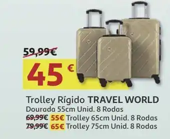 Auchan Trolley rigidos travel world promoção