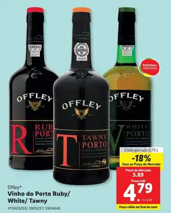 Lidl Offley® Vinho do Porto Ruby/ White/ Tawny promoção