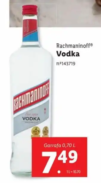 Lidl Rachmaninoff Vodka promoção