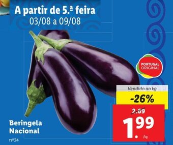 Lidl Beringela Nacional promoção