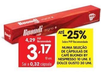 Minipreço Cápsulas de café buondi promoção