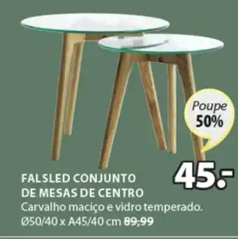 JYSK Falsled Conjunto de Mesa de Centro ø50/40 x A45/40cm promoção
