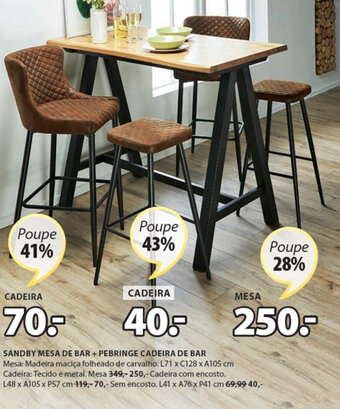 JYSK Pebringe Cadeira de Bar promoção