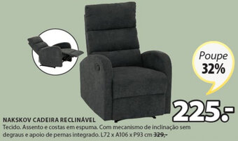 JYSK Nakskov Cadeira Reclinável promoção