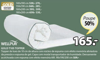 JYSK Wellpur Gold T105 Topper promoção