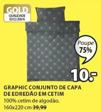 JYSK Graphic Conjunto de Capa de Edredão em Cetim promoção