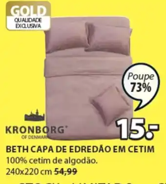 JYSK Kronborg Beth Capa de Edredão em Cetim promoção