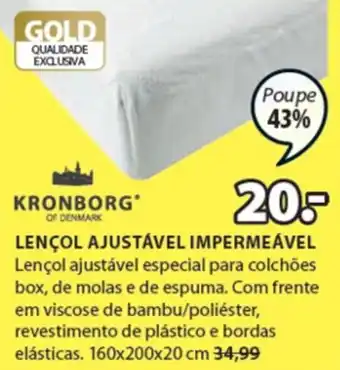 JYSK Kronborg Lençol Ajustável Impermeável promoção