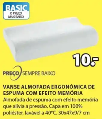 JYSK Vanse Almofada Ergonómica de Espuma com Efeito Memória promoção