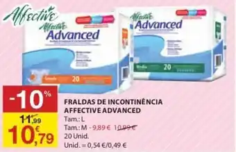 E.Leclerc Fraldas de Incontinência Affective Advanced 20 Unid promoção