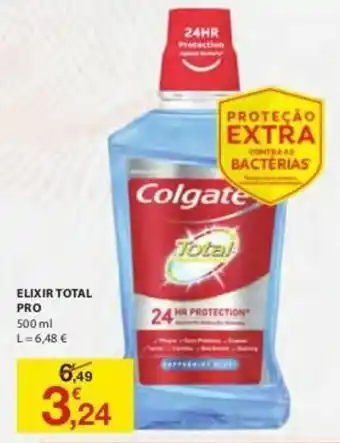 E.Leclerc Elixir Total Pro Colgate 500ml promoção