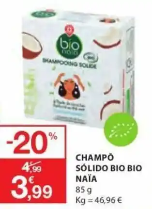 E.Leclerc Champô Sólido Bio Bio Naia 85g promoção
