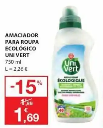 E.Leclerc Amaciador Para Roupa Ecológico Uni Vert 750ml promoção