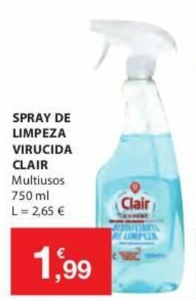 E.Leclerc Spray de Limpeza Virucida Clair 750ml promoção