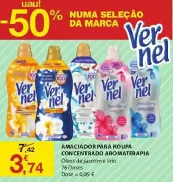 E.Leclerc Amaciador Para Roupa Concentrado Aromaterapia Vernel 76 Doses promoção