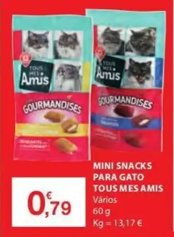 E.Leclerc Mini Snacks Para Gato Tous Mes Amis 60g promoção