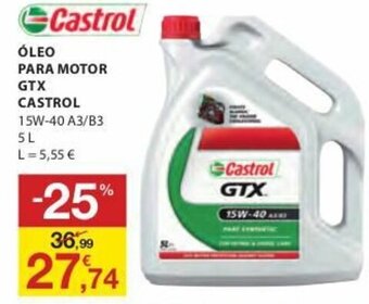 Óleo Para Motor GTX Castrol 5L